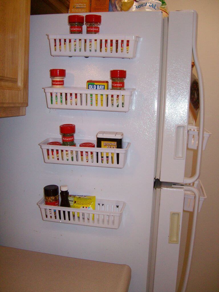 Magnetic Spice Racks on the Refrigerator