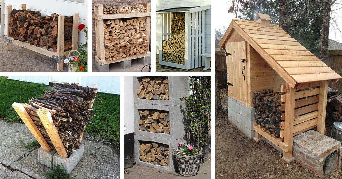 Featured image for “15 Easy DIY Outdoor Firewood Rack Ideas to Keep Wood Dry”