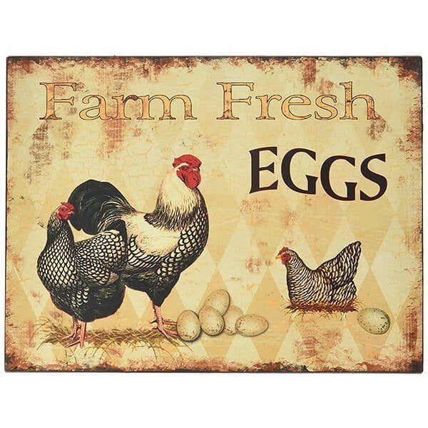 Farm Fresh Eggs Tin Bar Sign