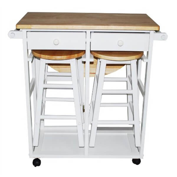 Breakfast Cart Table and 2 Stools