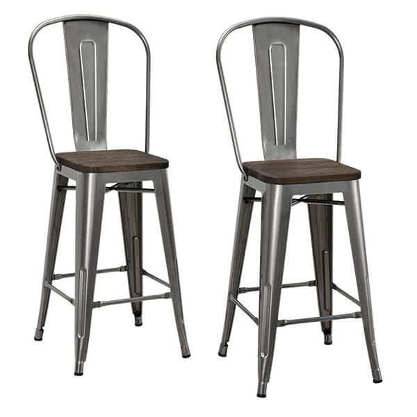 Counter Stool with Wood Seat