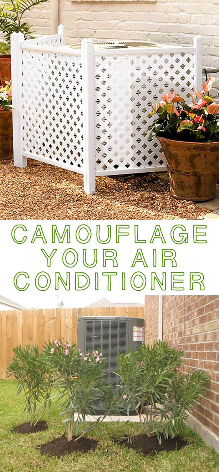 Plants or Trellis for Hiding Air Conditioning Units