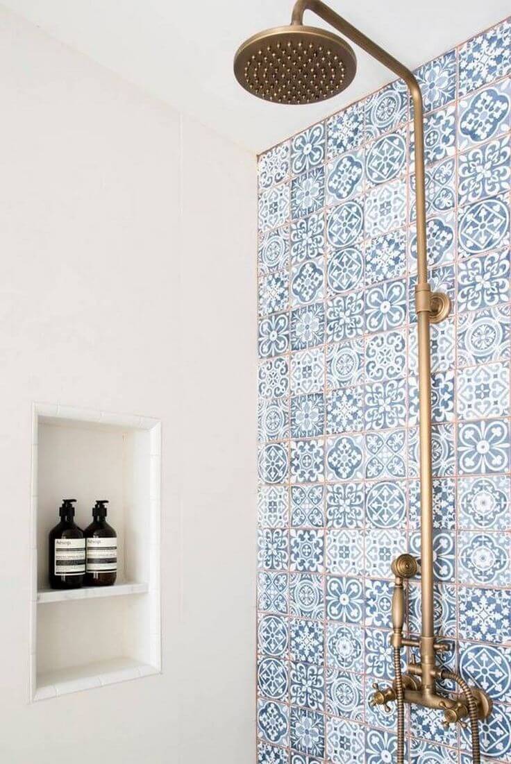 Tunisian Kasbah Blue Shower Tiles