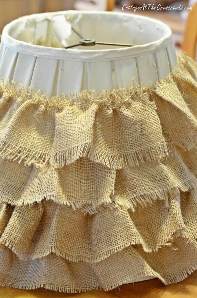 County Belle Flounced Burlap Lampshade