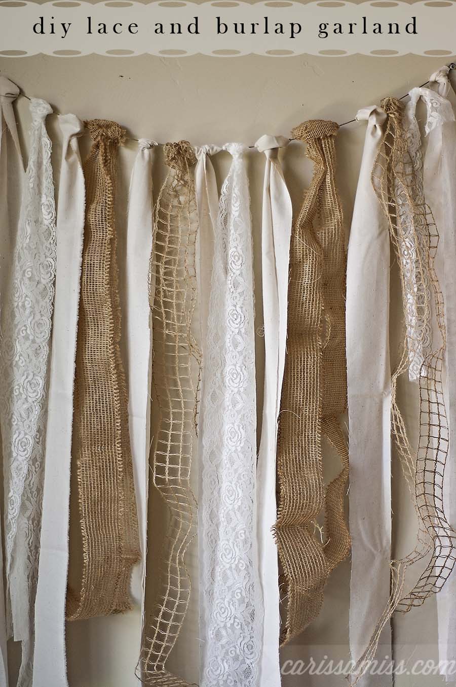 Rural Victorian Lace and Burlap Garland