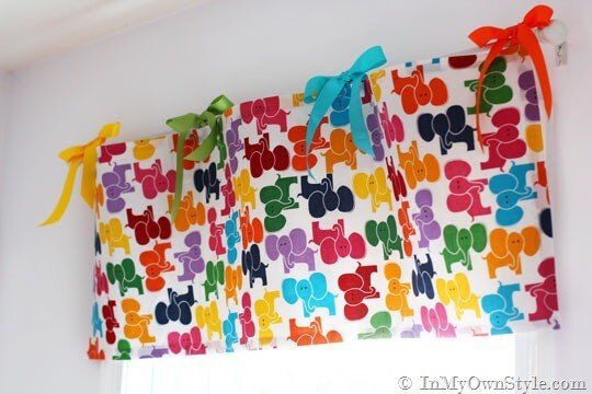 Ribbon and Bright Fabrics for Cute Kids Curtains