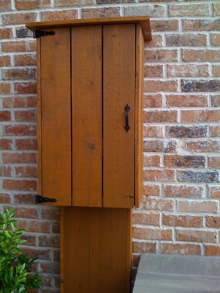 This Pretty Cabinet Hides Utility Box and Wires