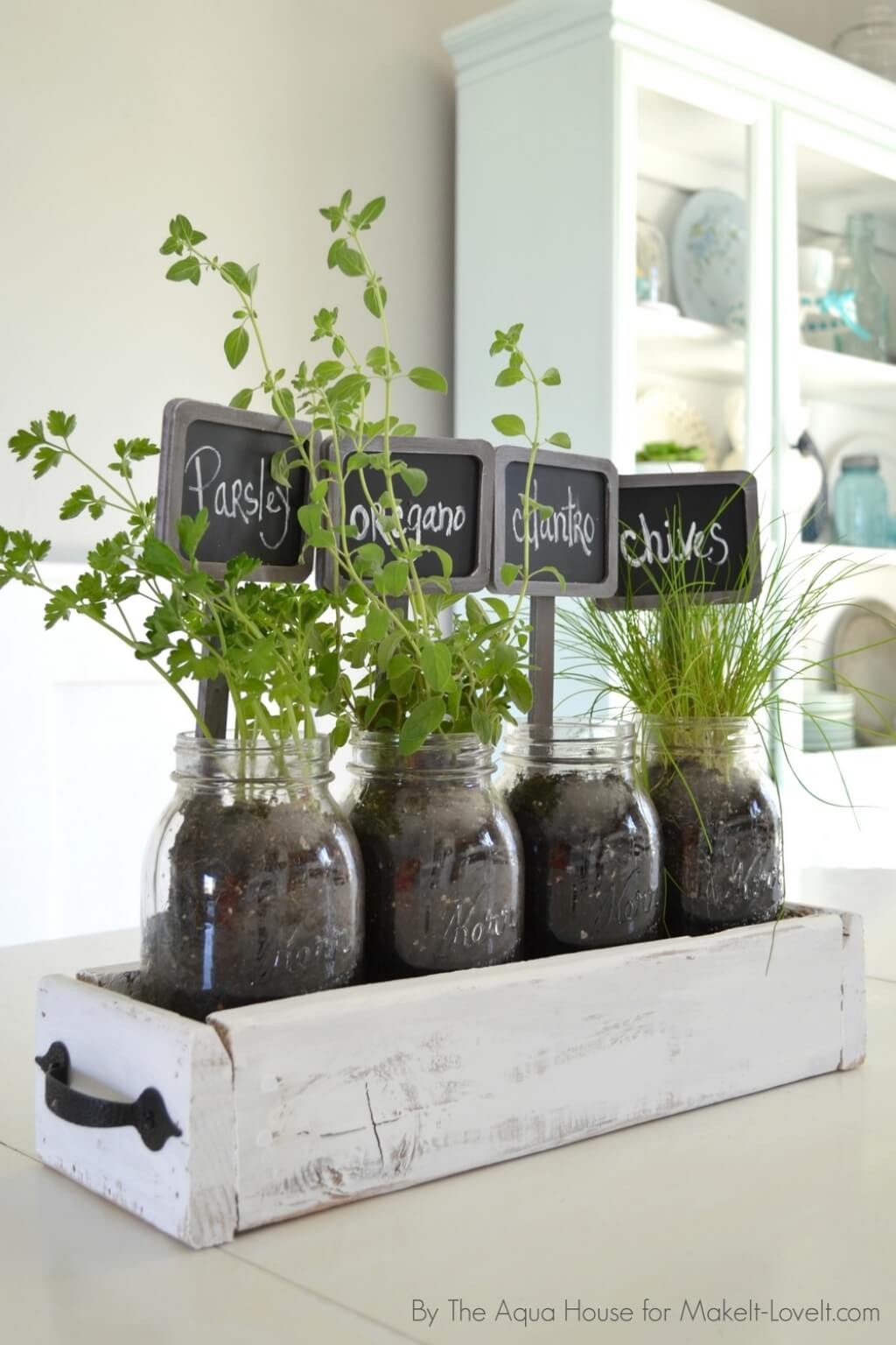 Window Box and Mason Jar Herb Garden