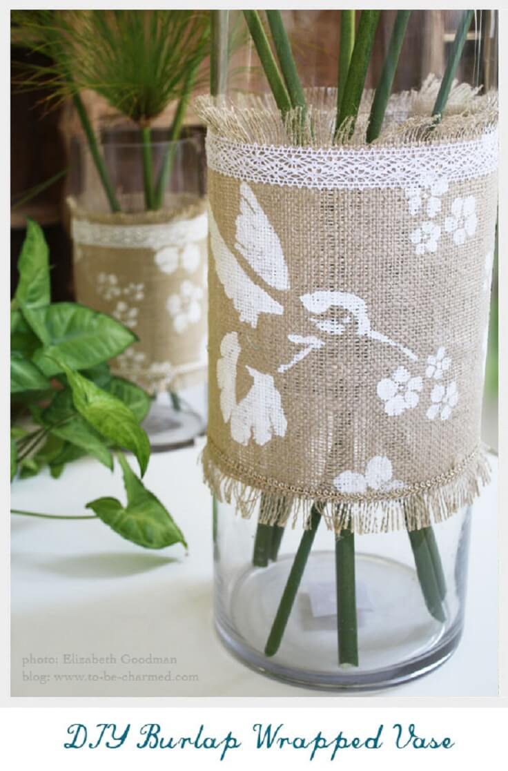 Easy Estate Burlap Wrapped Vase