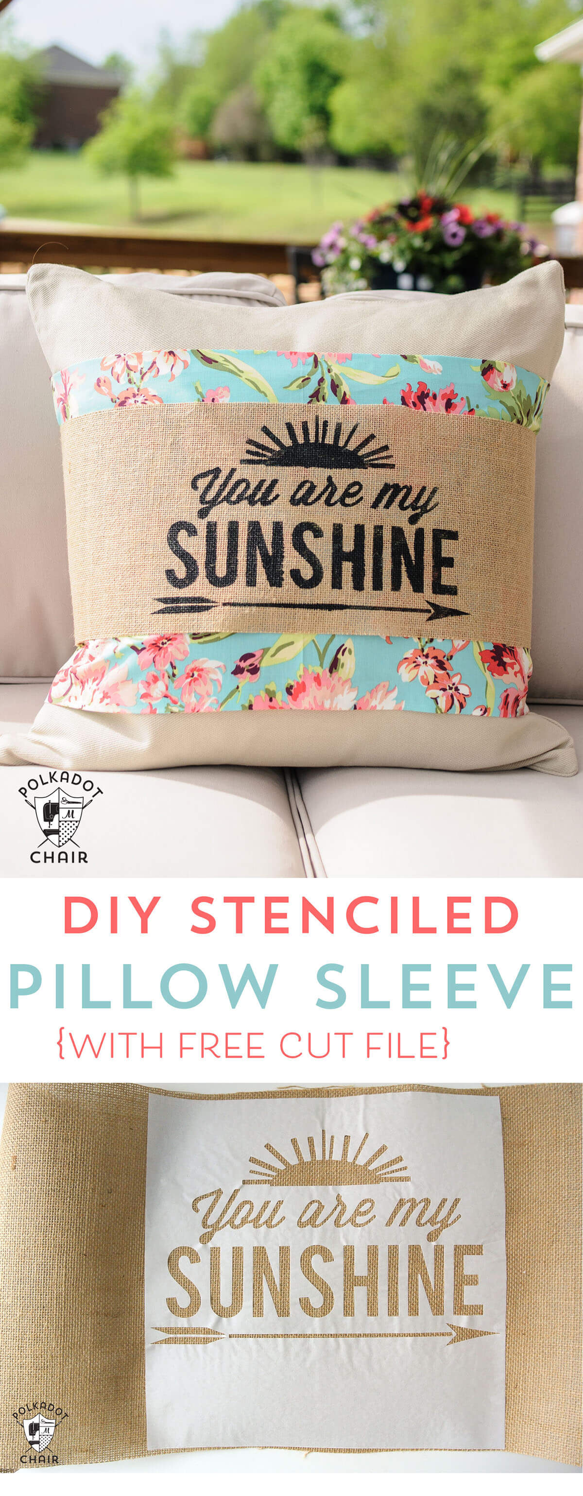 Joyful Lounging DIY Stenciled Pillow Sleeve