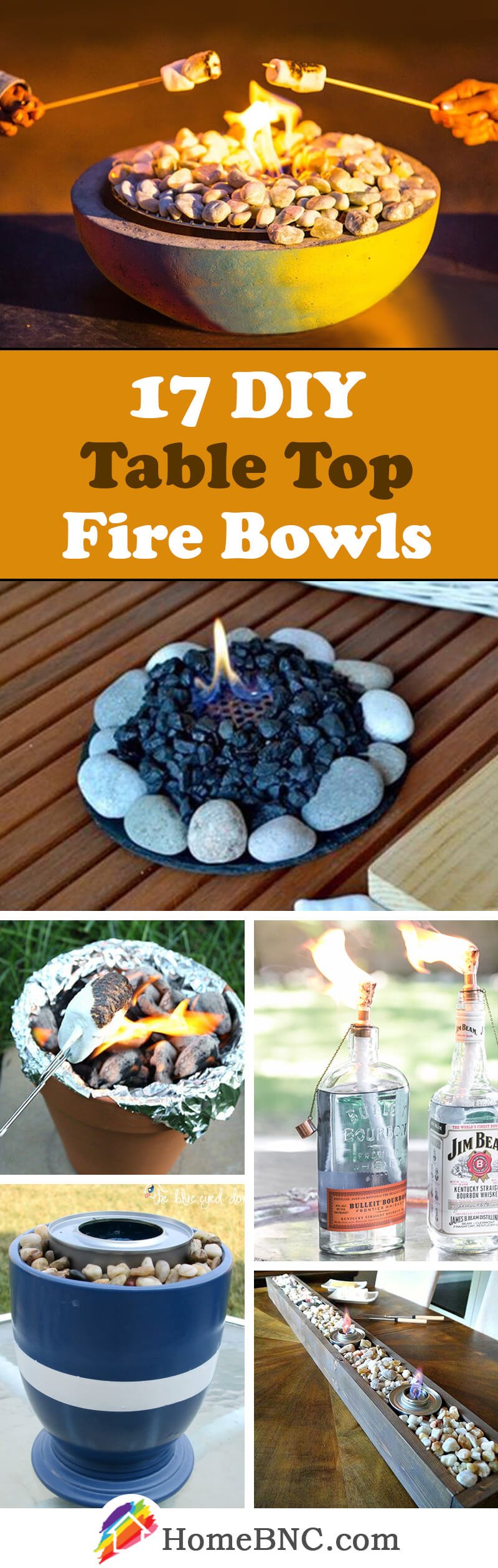 DIY Table Top Fire Bowl Decor Ideas