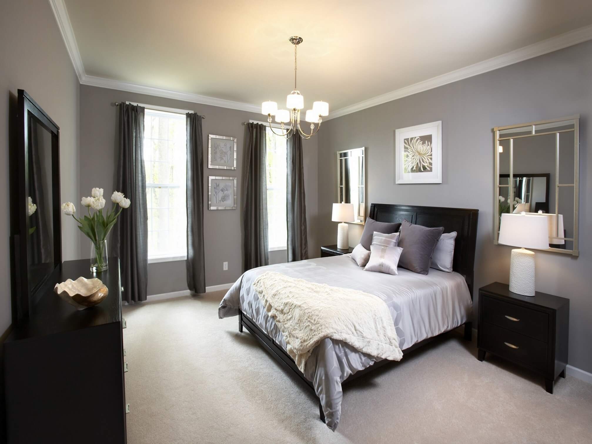 A Crisp and Classy Design Bedroom with Clean Black and Cool Shades of Grey
