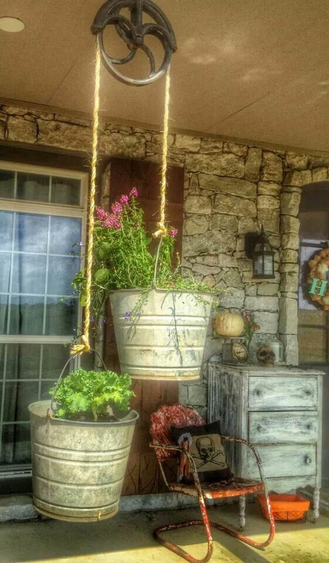 Hang Your Flowers in Galvanized Buckets