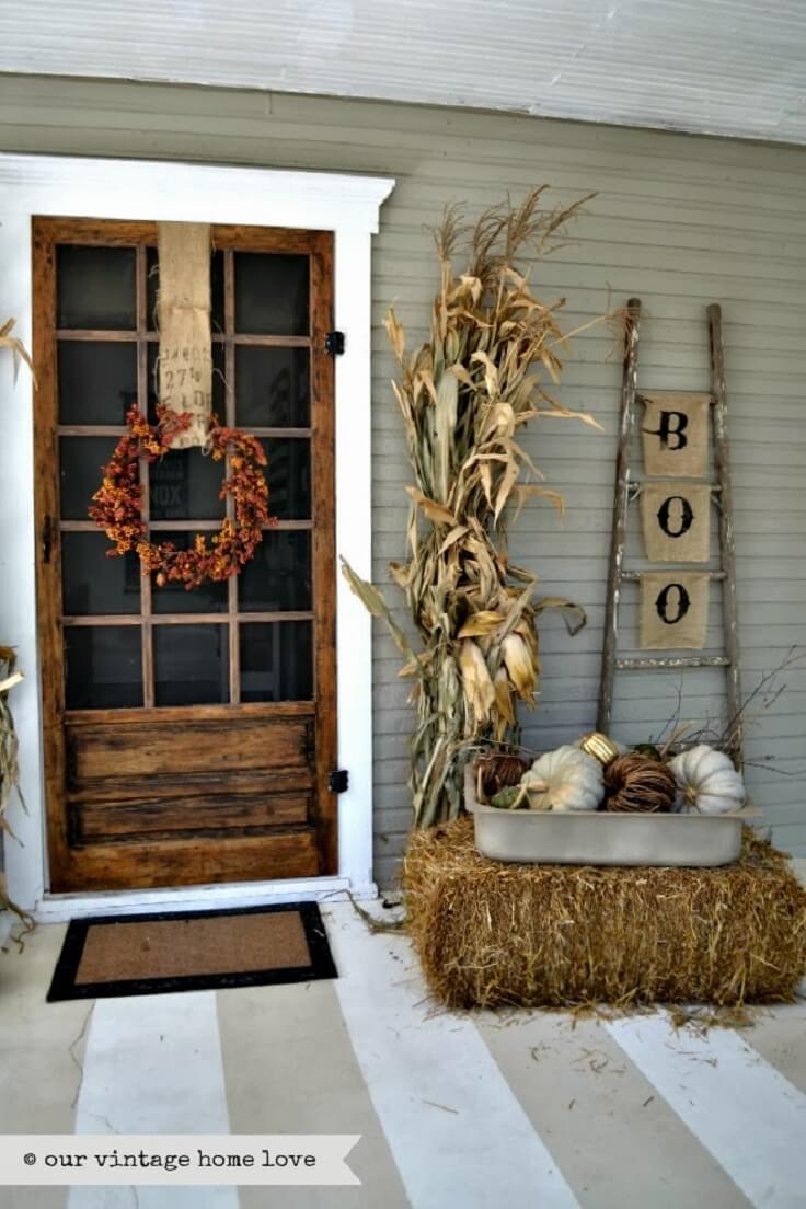 Rustic Halloween Fall Porch Decor