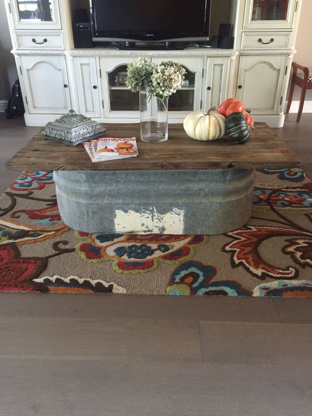 Coffee Table Base Made from Galvanized Tub