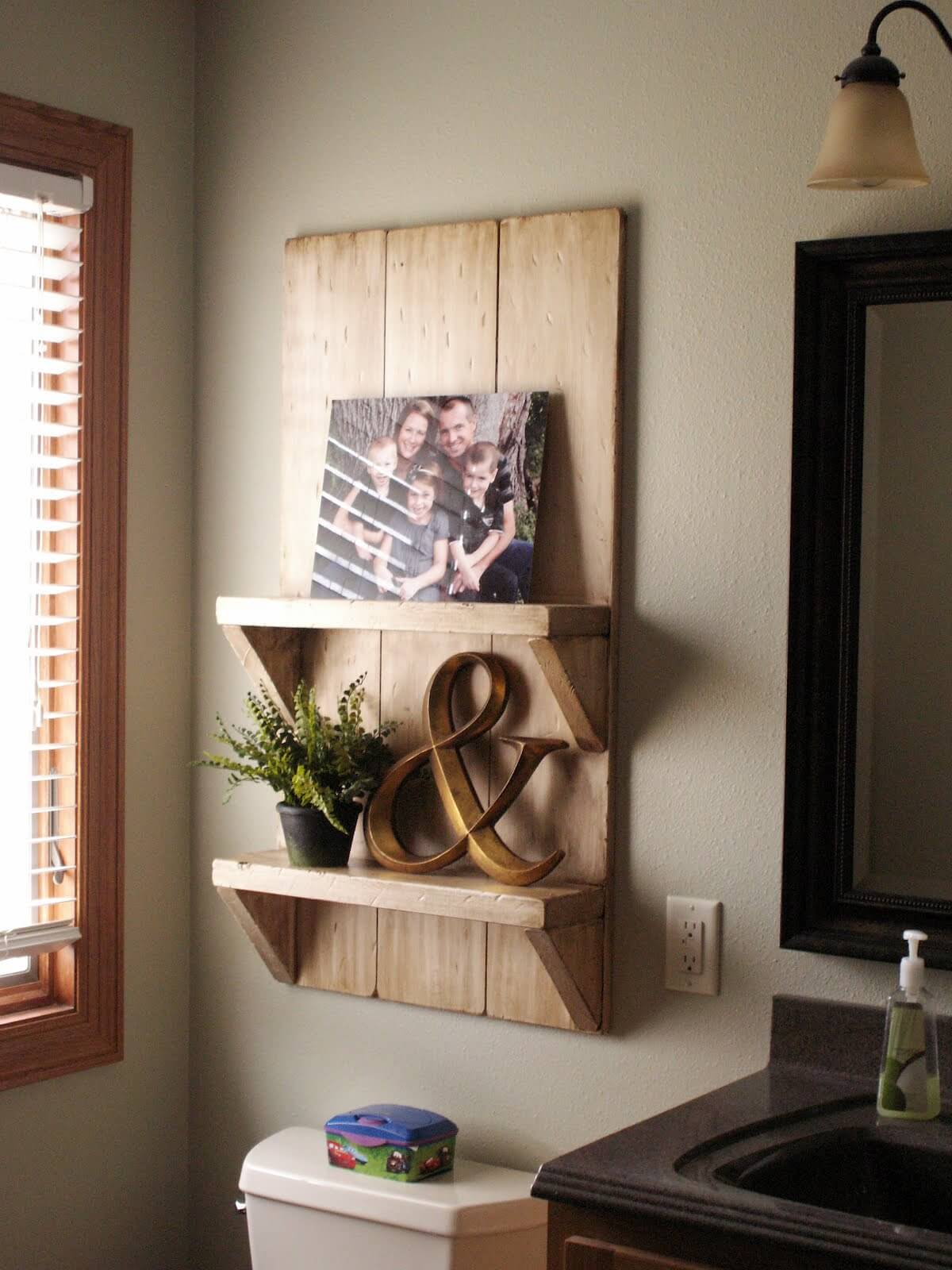 Rustic Barn Board Bathroom Shelves