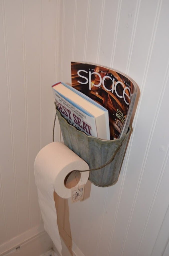 Bathroom Organizer Made from Galvanized Bucket