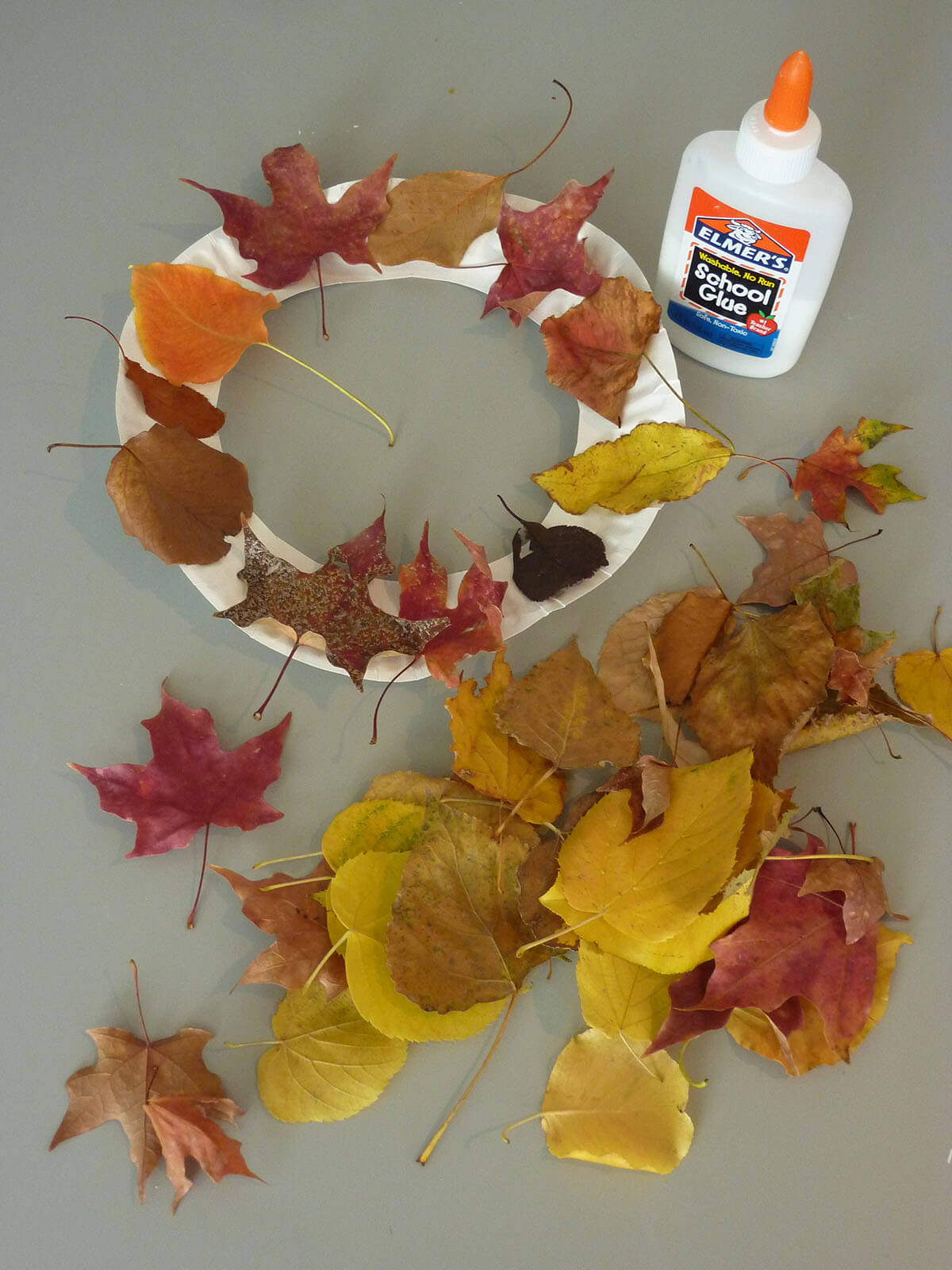 Easy Enough for Kids Leaf Wreath Craft