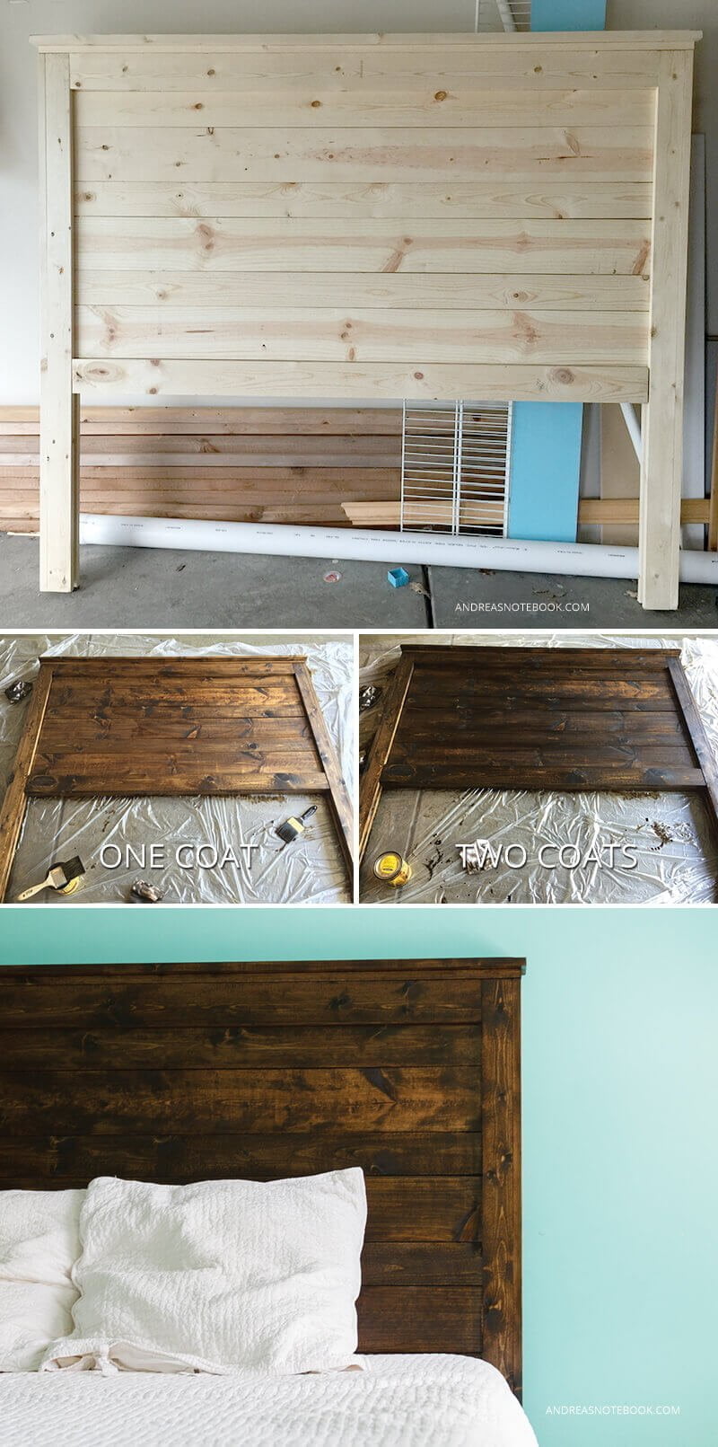 Classic Stained Wooden Headboard