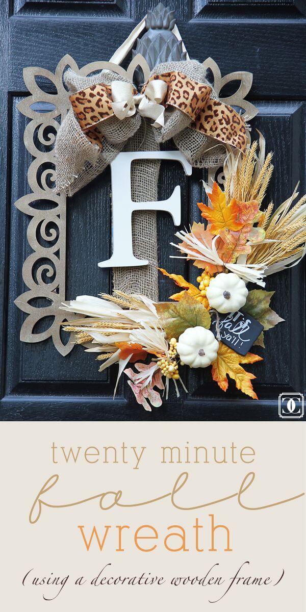 Ornate Fall Framed Monogram with Harvest Embellishments