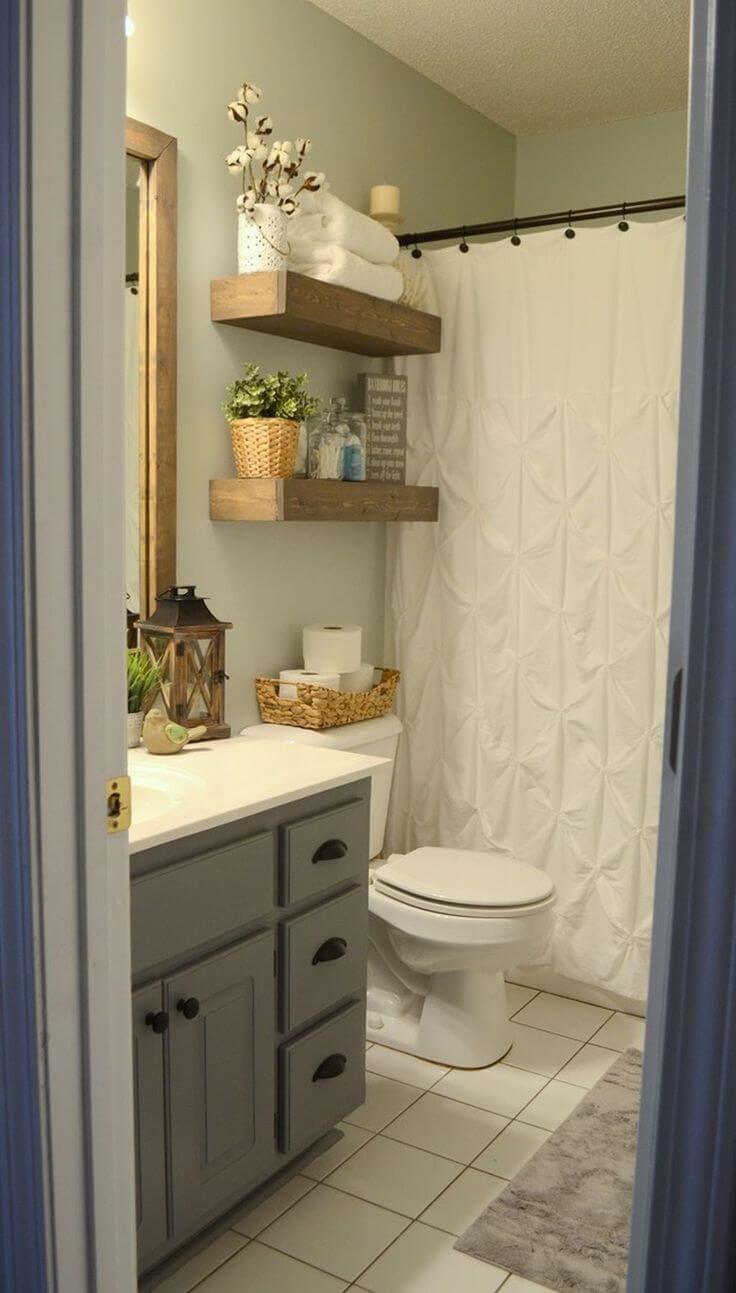 Charming Wood Bathroom Storage Shelves