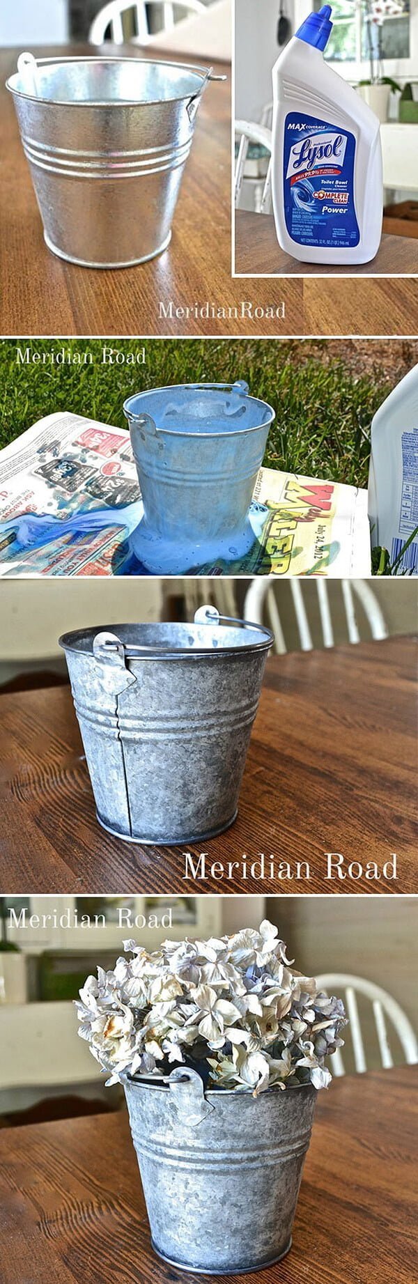 Table Decorations Featuring Rustic Buckets