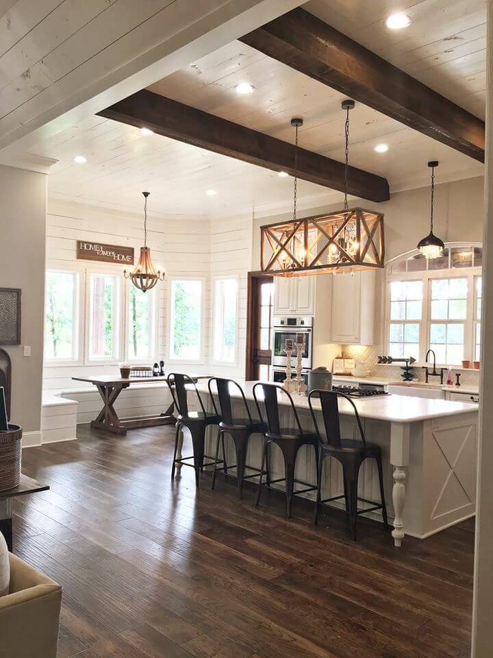 Beautiful Bold Beams in a Modern Country Kitchen