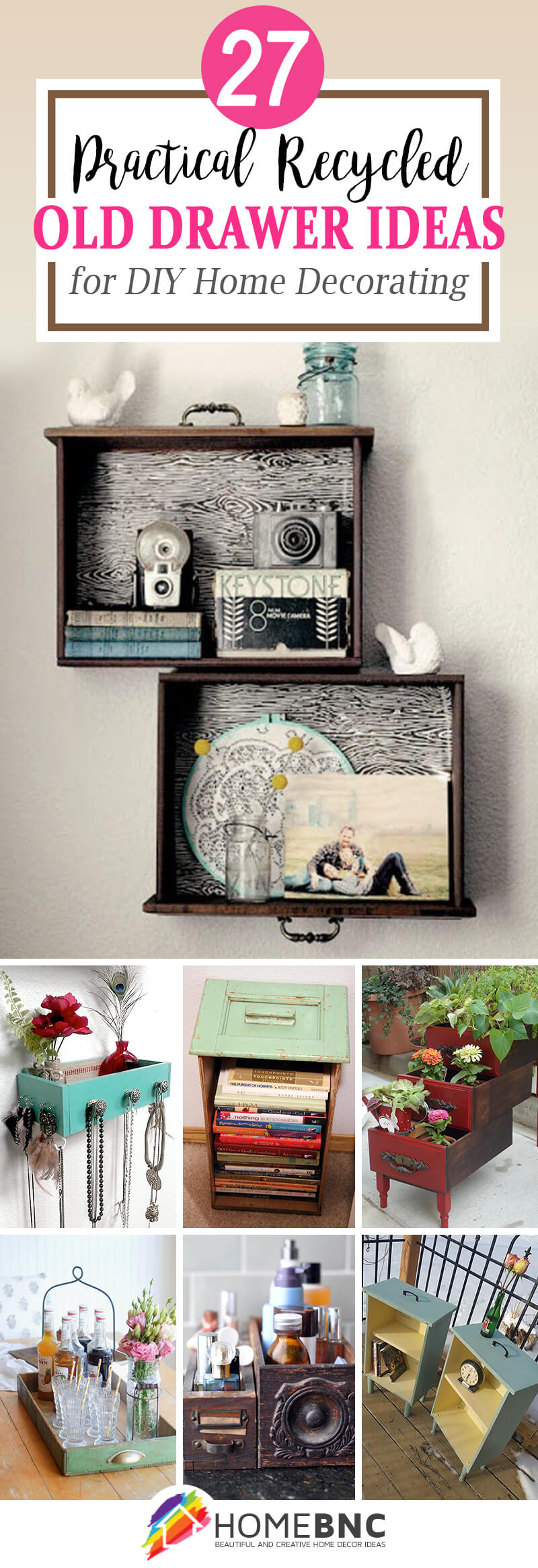 Recycled Old Drawer Projects