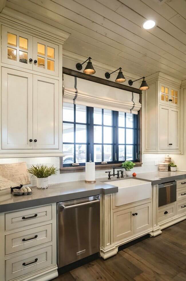 Rustic Wood Stainless Steel Cottage Kitchen