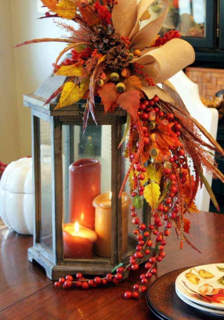 A Touch of Autumn's Bounty Lantern