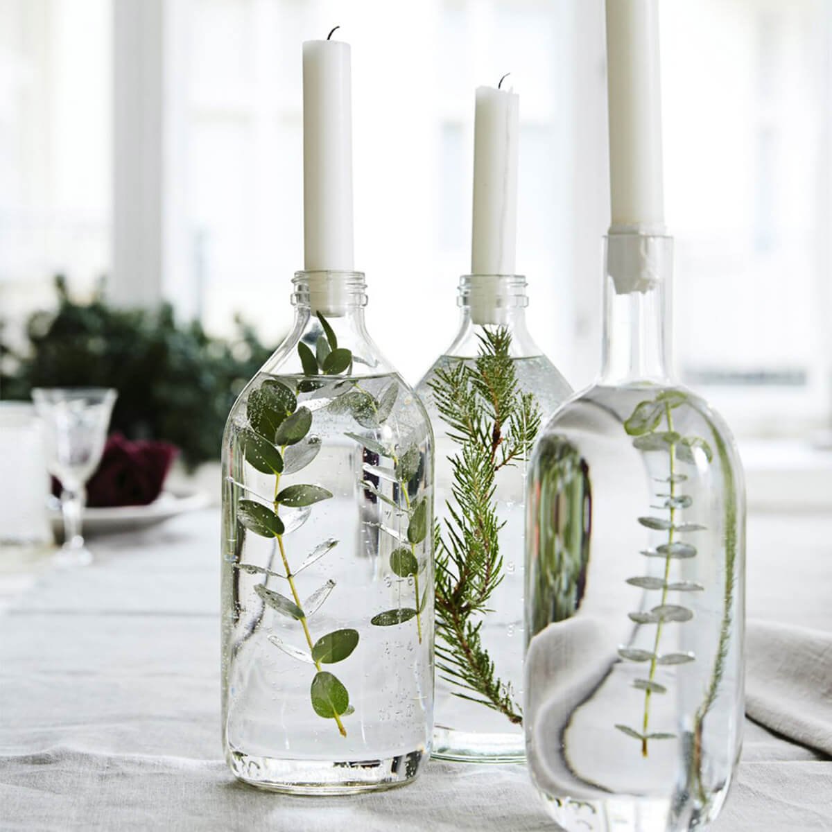 Bottled Botanicals Clear Taper Holders