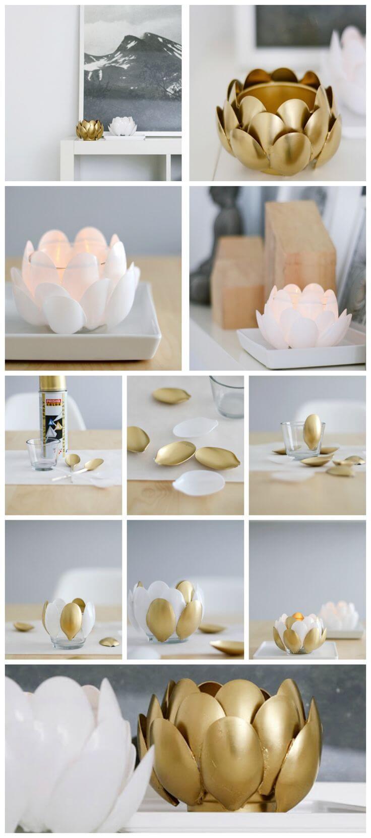 Metallic DIY Candle Holder Ideas