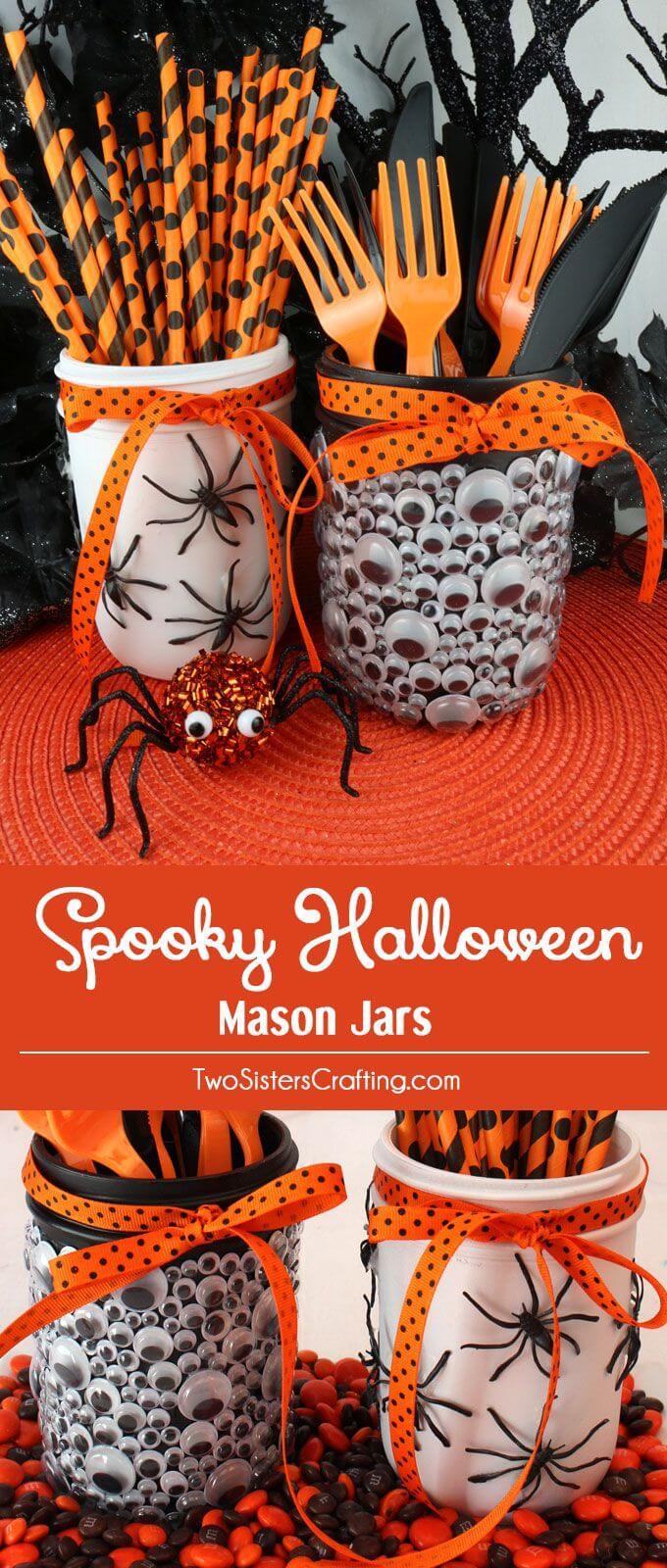 Creepy Mason Jar Halloween Crafts Party Decor