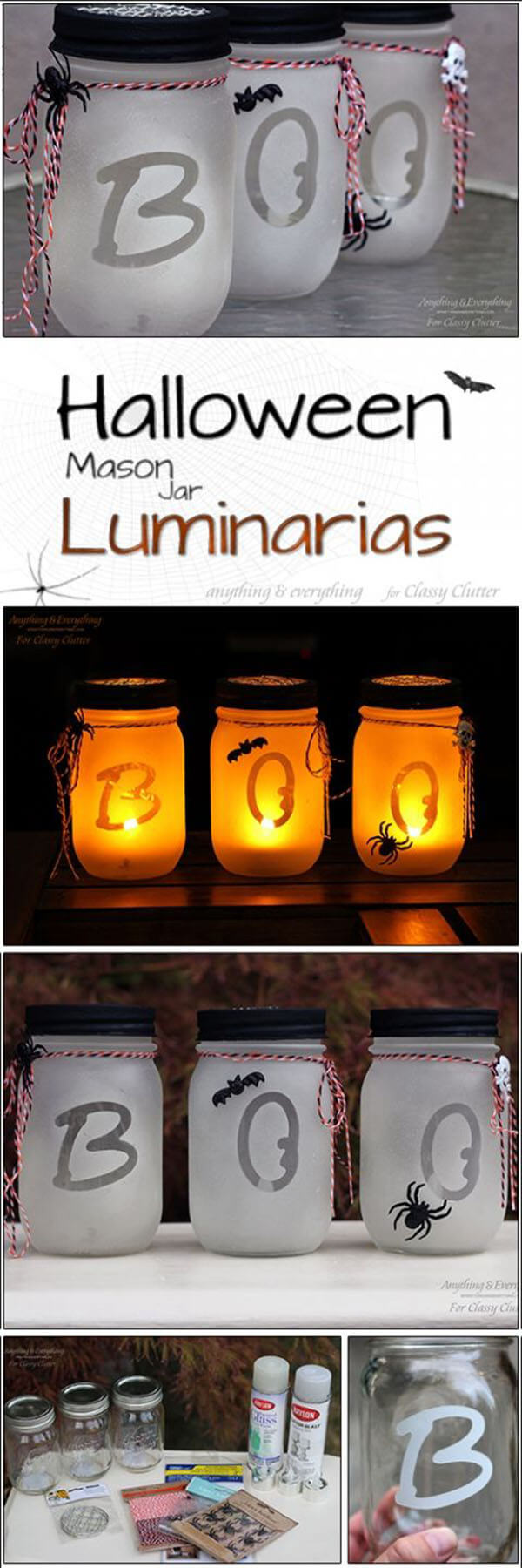 Easy “Boo” Halloween Mason Jar Crafts