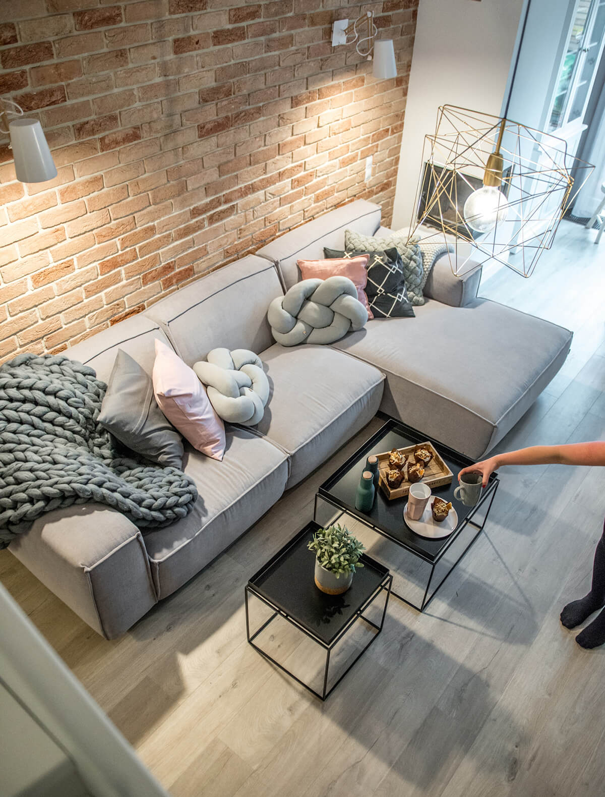 Exposed Brick Living Room Design