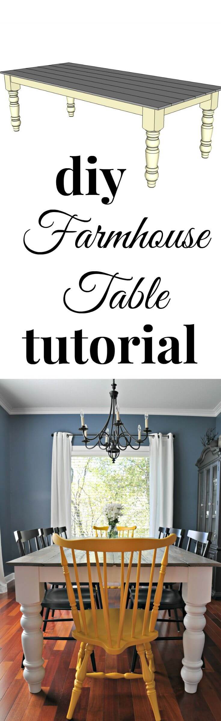 Chunky White Farmhouse Table Design