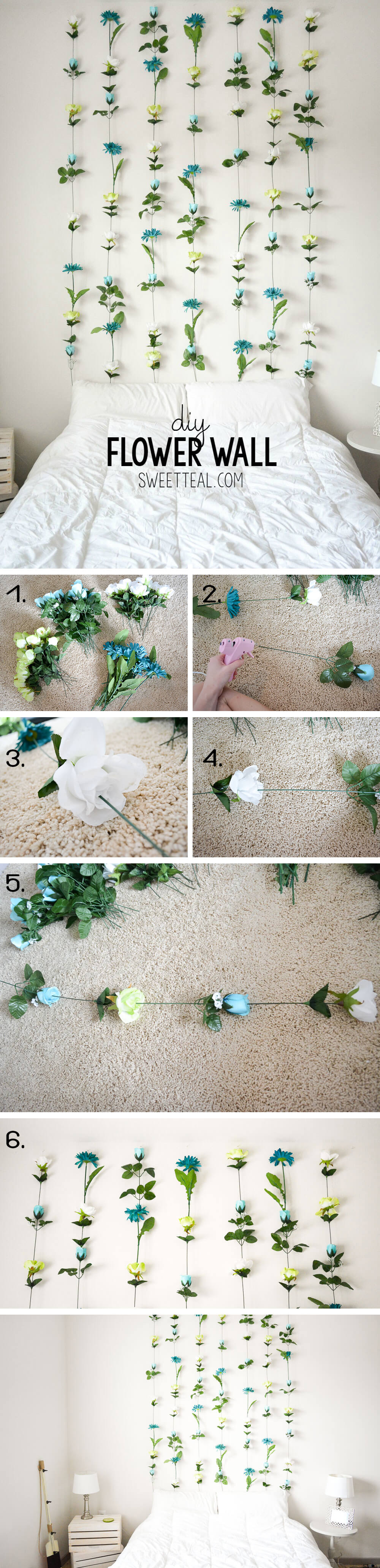 Natural and Bohemian DIY Flower Wall