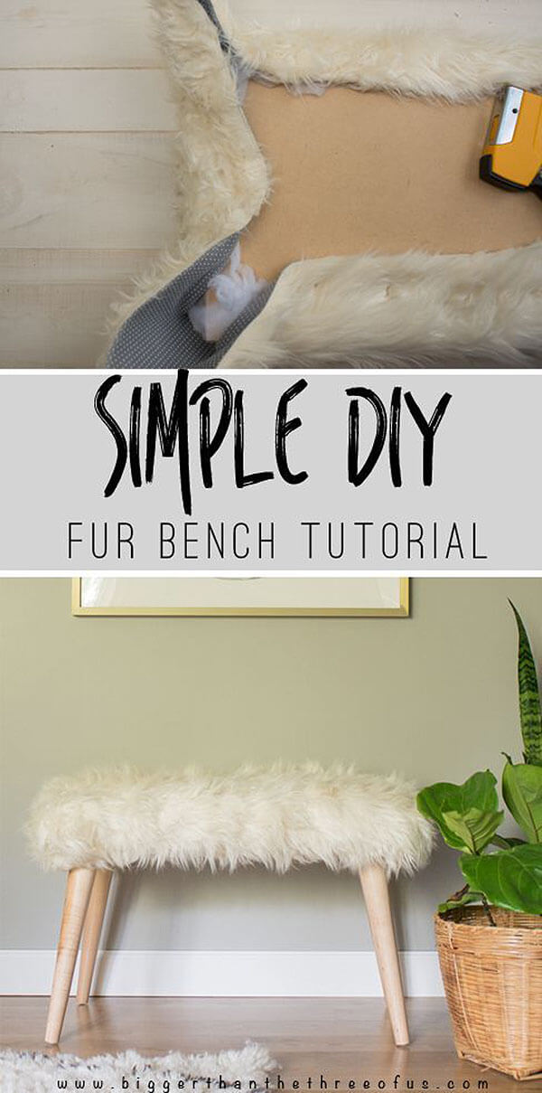 Easy Scandinavian-Inspired Fur Bench DIY