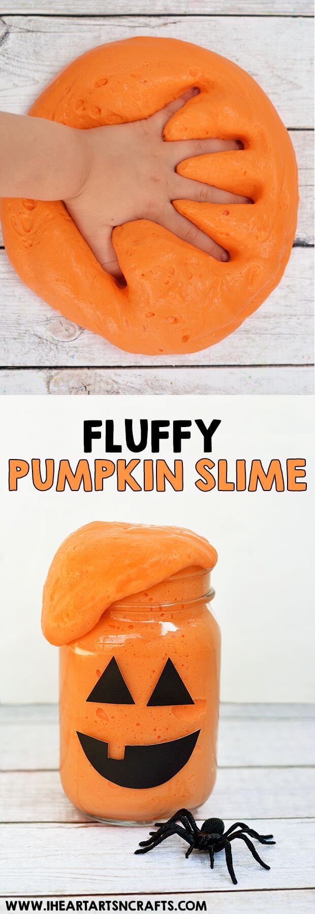 Fluffy Jack-0-Lantern Slime in a Jar