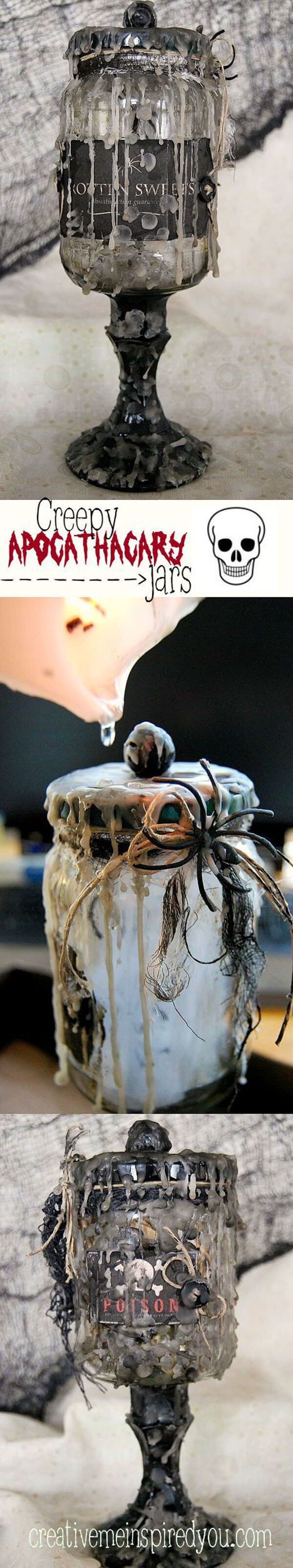 Terrifying Apothecary Mason Jar Halloween Decor