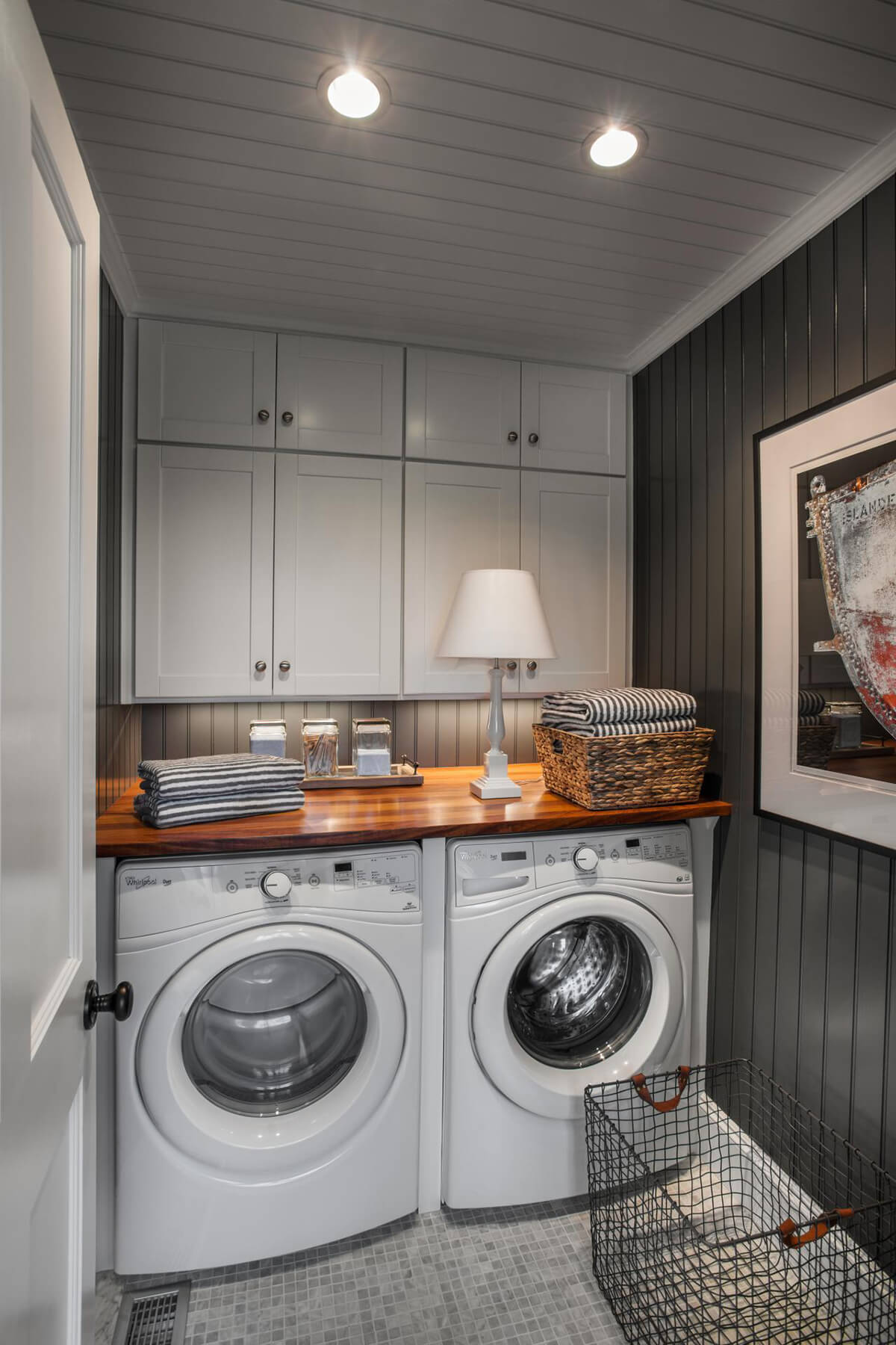 Dark but Not Dreary Laundry Room