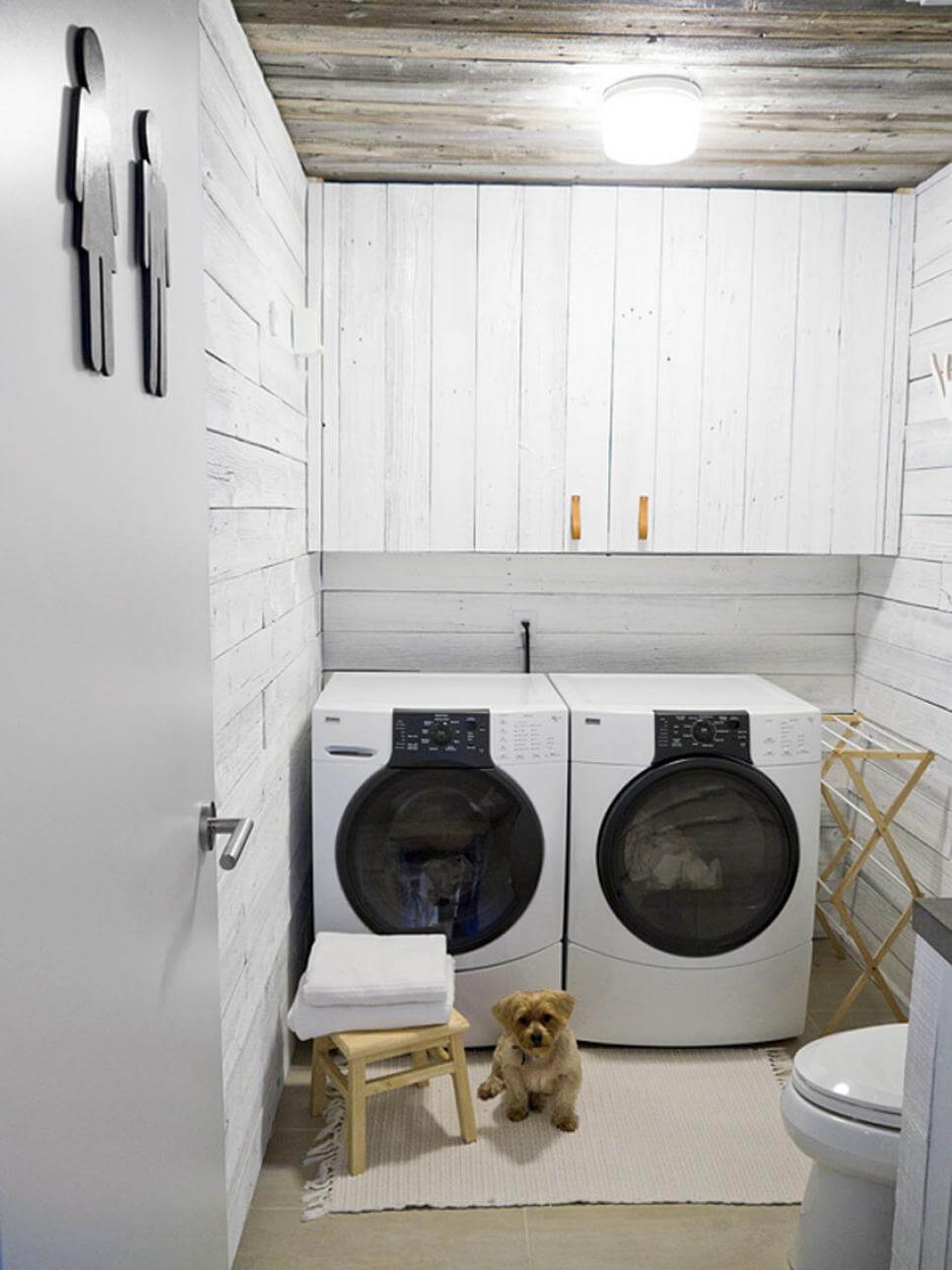 Contemporary Cabin Restroom Laundry Room