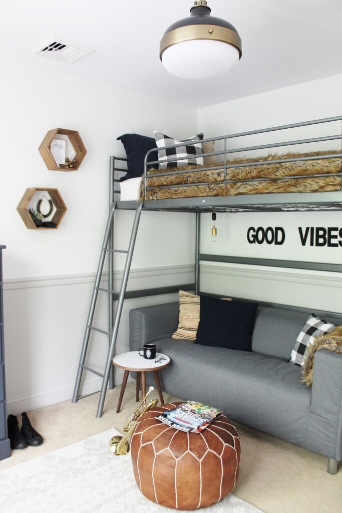 Laidback Loft Bed Dorm Room Design