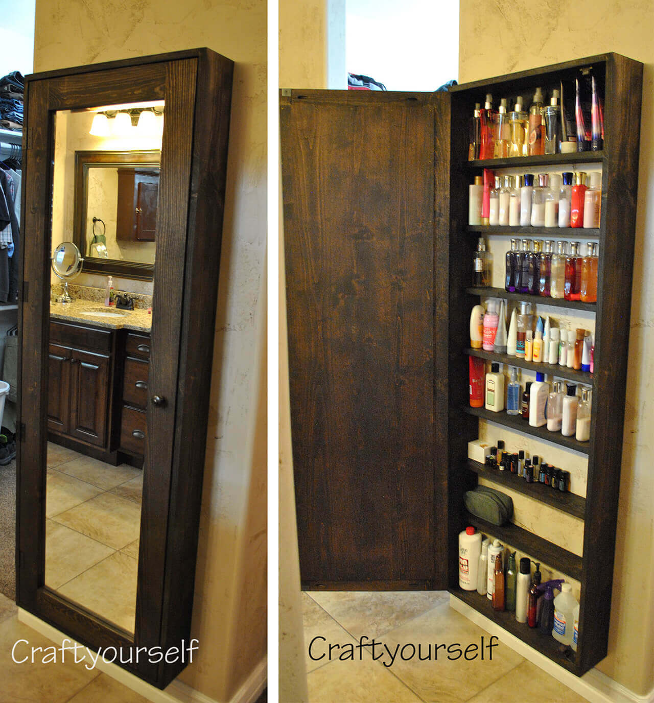 DIY Mirror Door Bathroom Cabinet