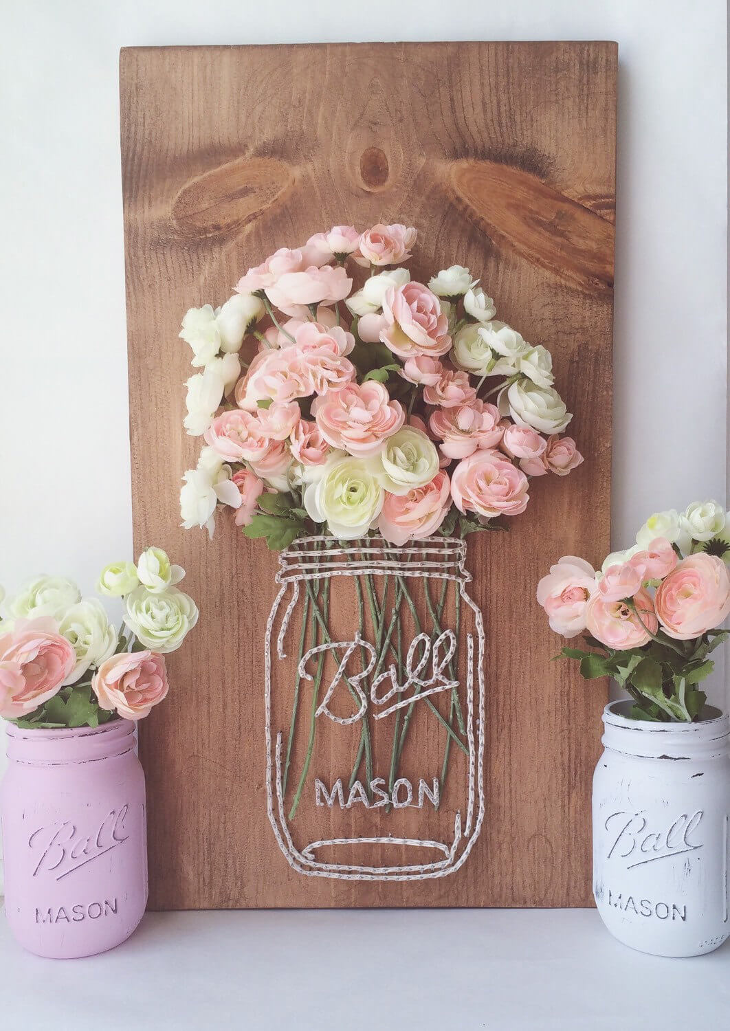 Mason Jar Bouquet String Art