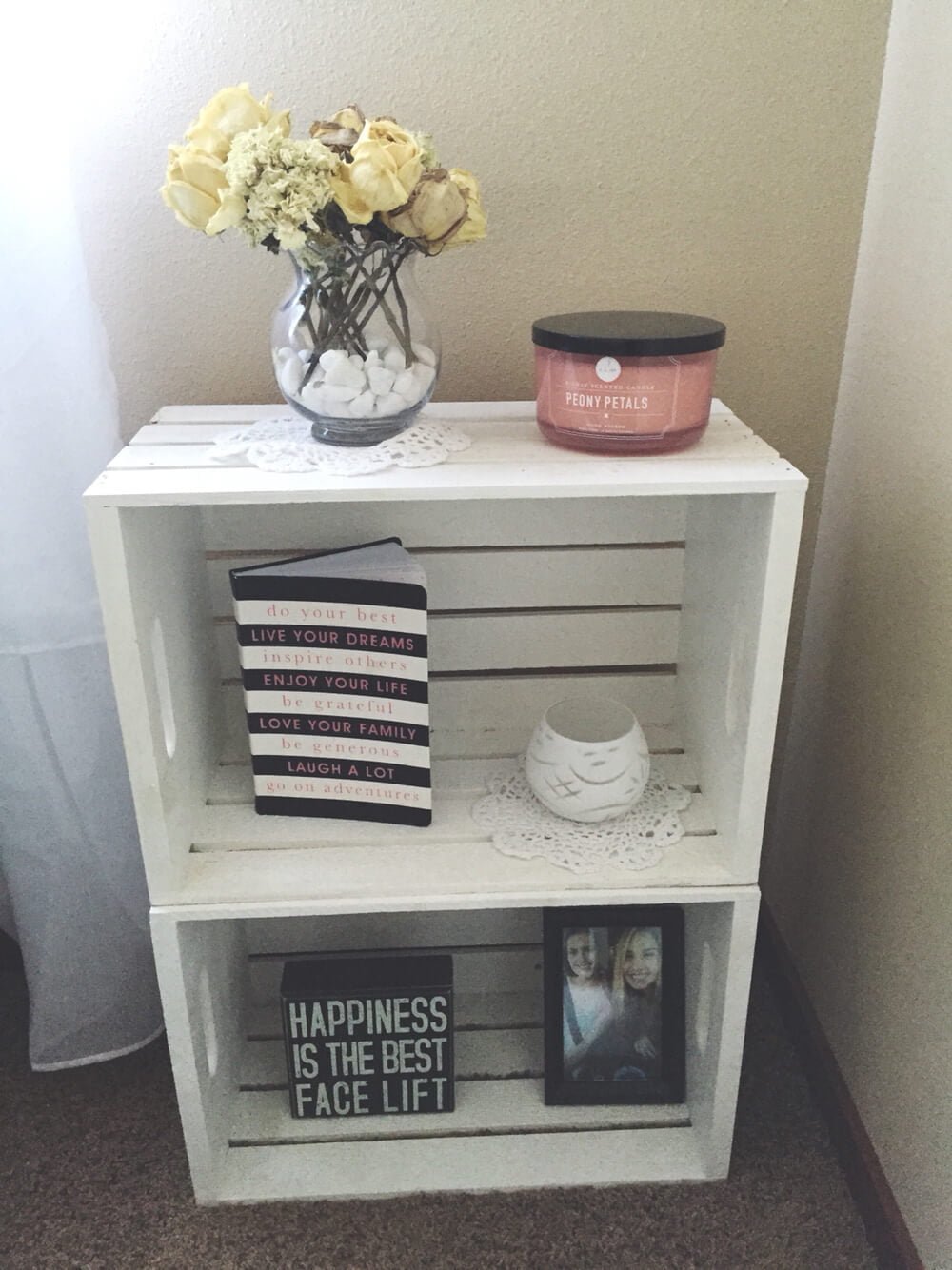 Boxy Two-shelf Crate With Slats