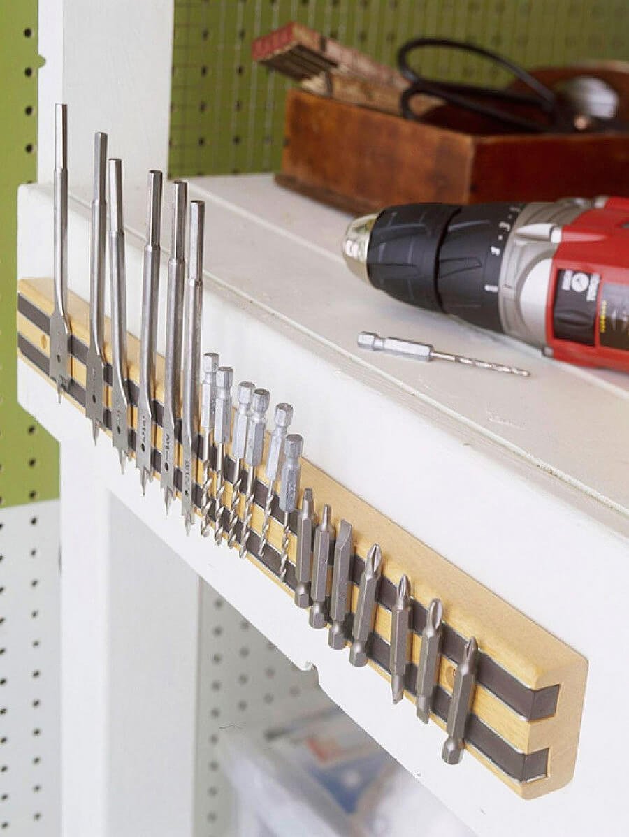 Easy Shelf-Side Magnetic Bit Organizer