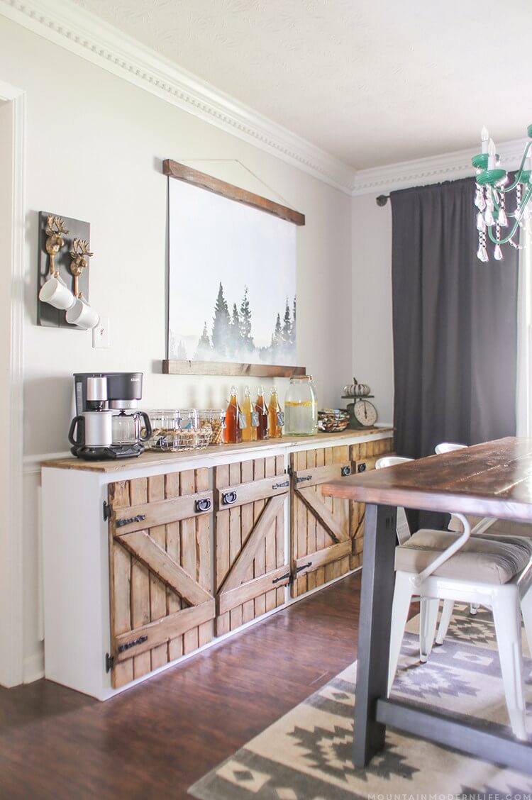 Barn Door Sideboard for Continental Breakfast