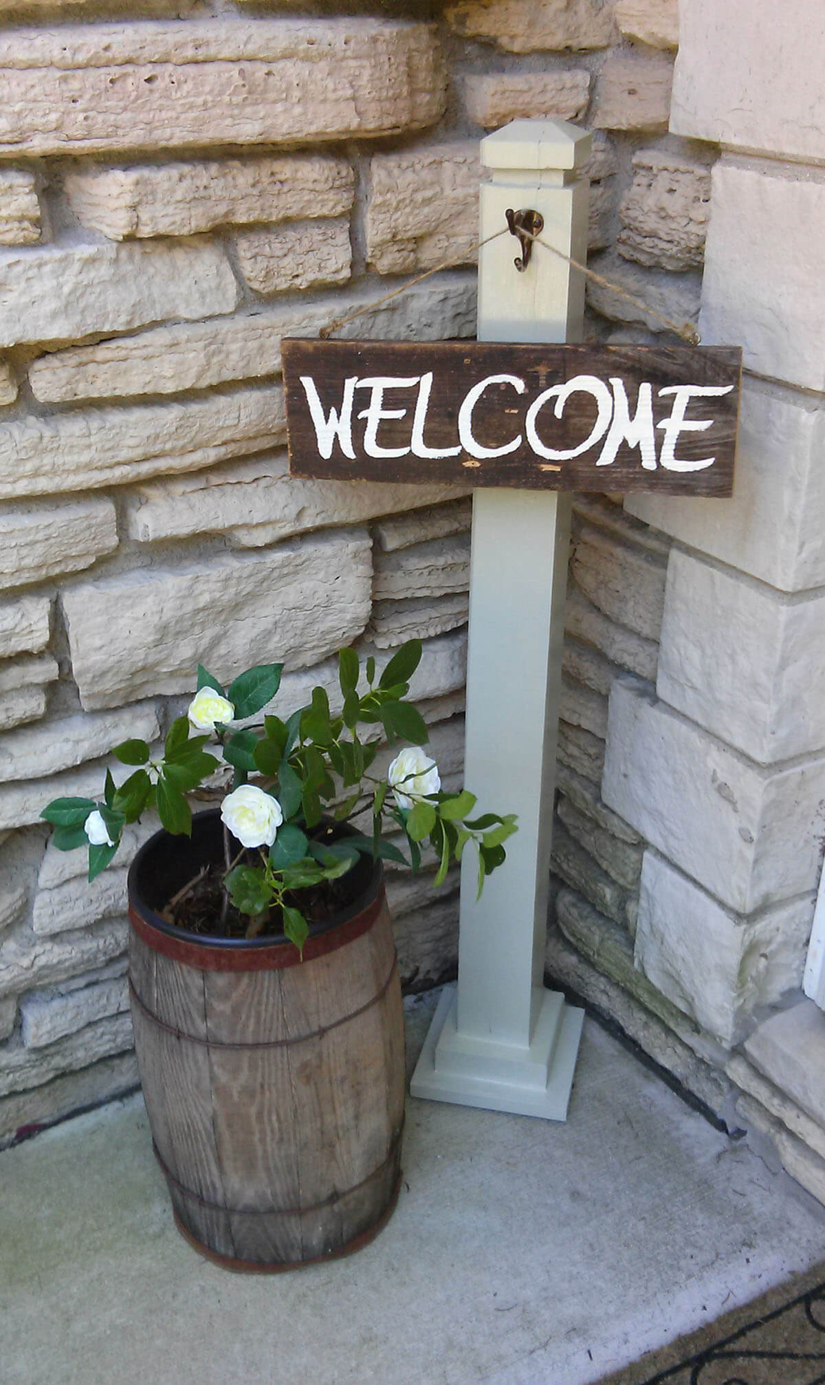 Mission-Style Post and Rustic Welcome Sign