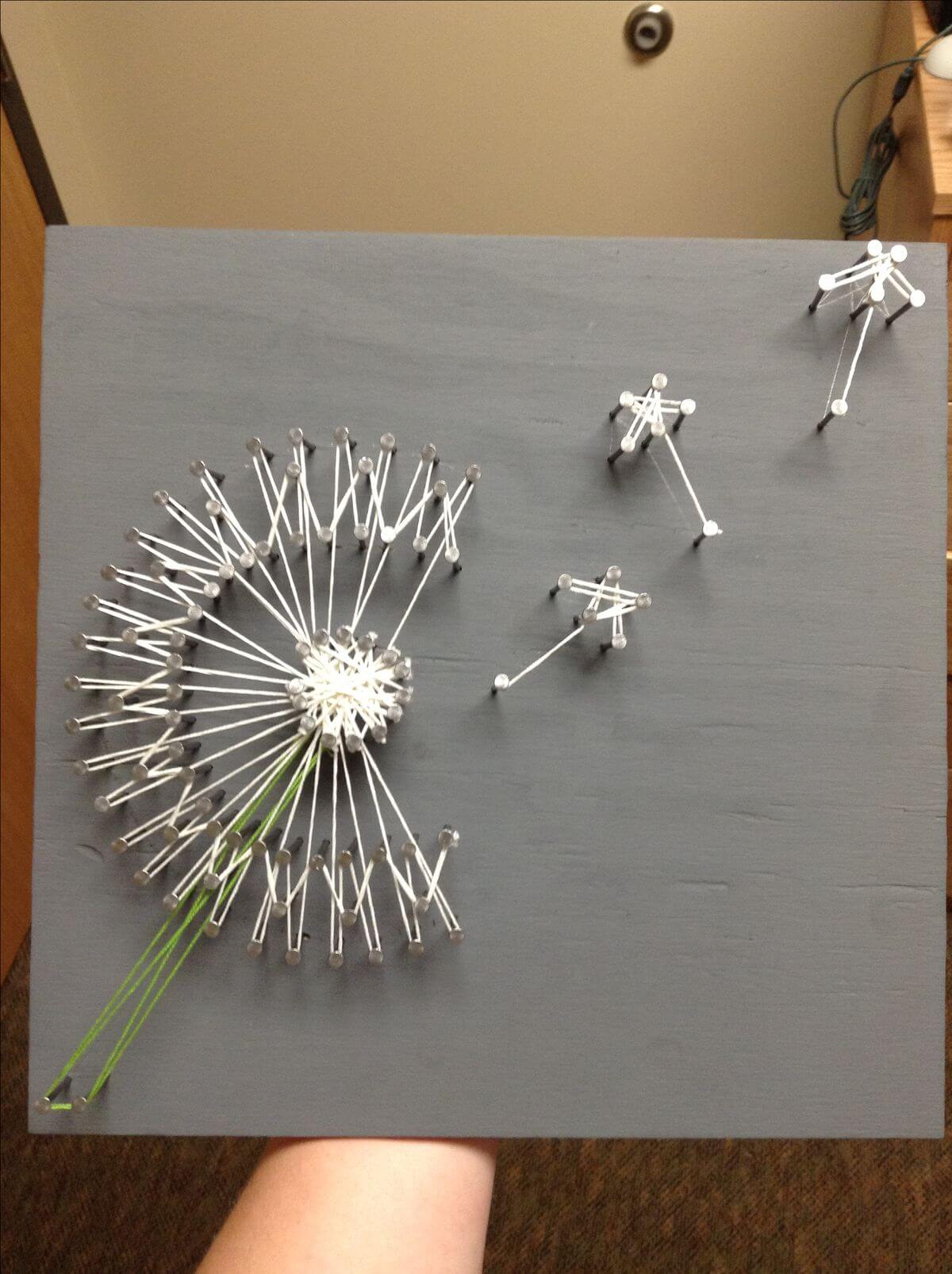 Floating Dandelion String Art Project